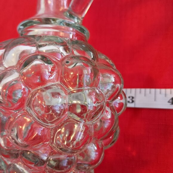 Vintage Glass Grape Cluster Oil/Vinegar Cruet, Light Green Clear Glass - Picture 6 of 6